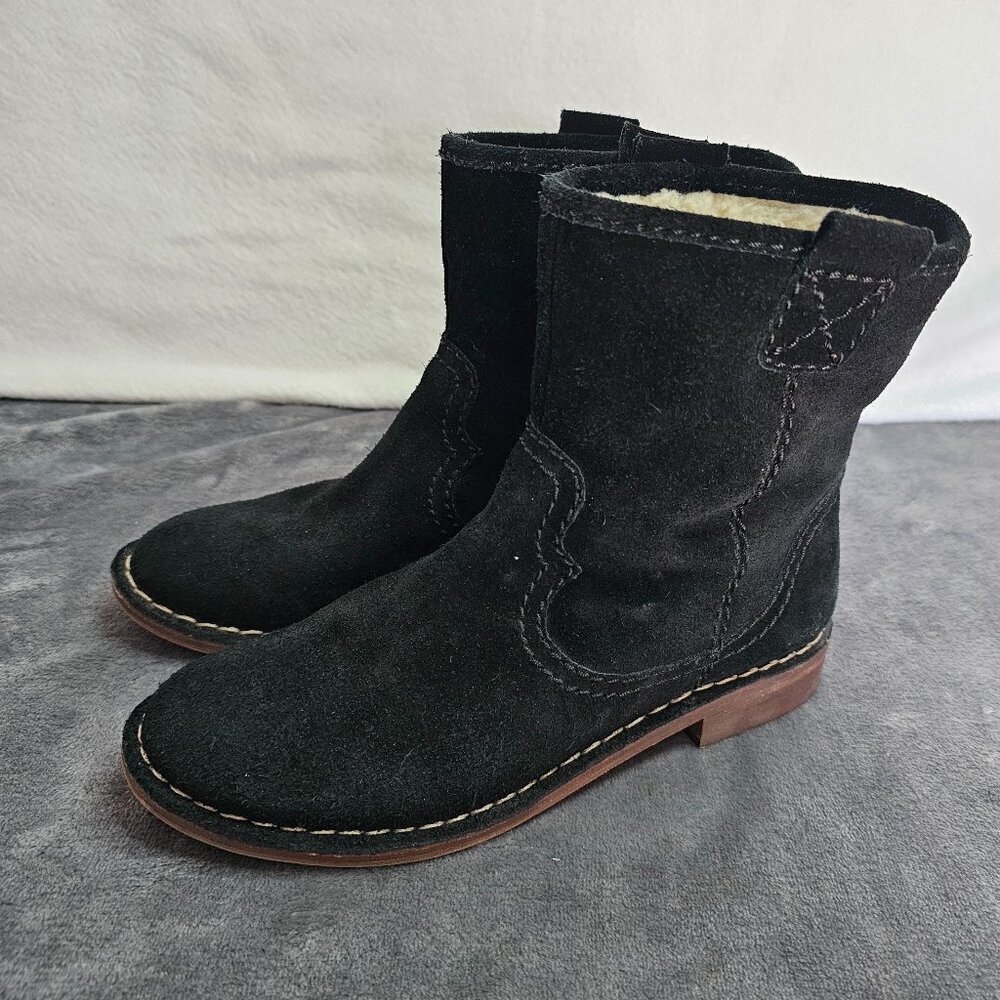 Clarks Black Suede Ankle Boots